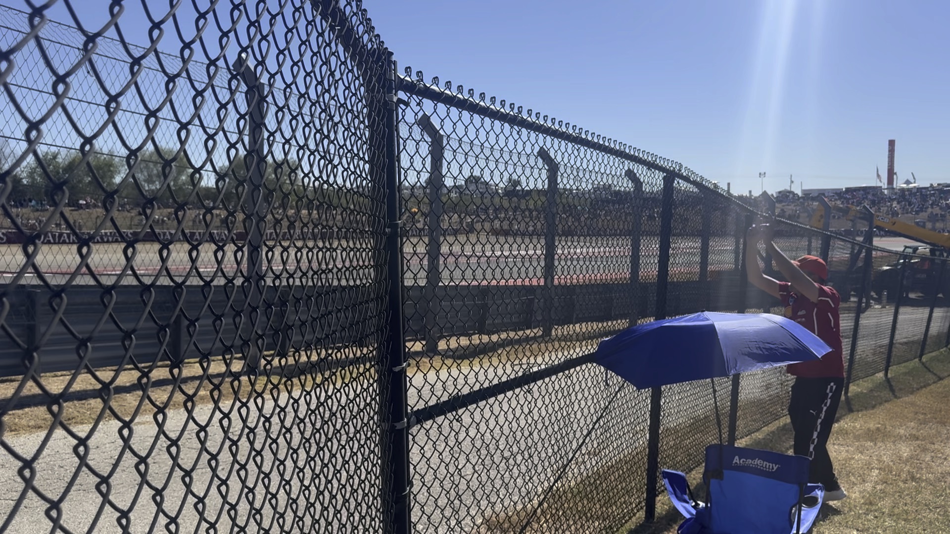 Chain link temporary fence panels on a construction site in Apex